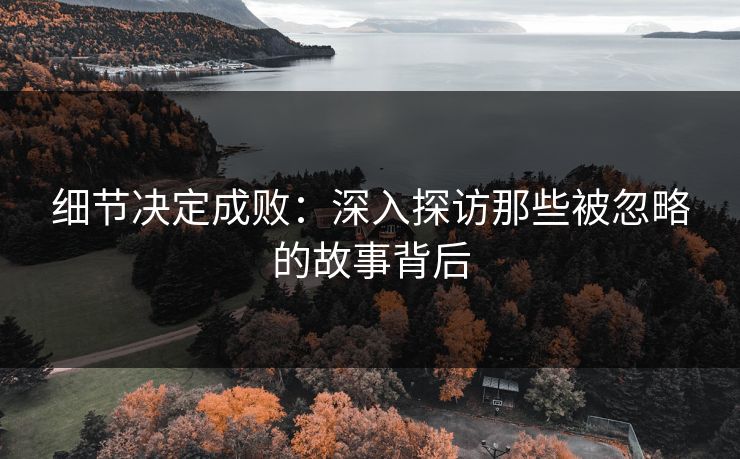 细节决定成败：深入探访那些被忽略的故事背后