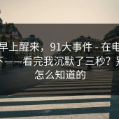 今天早上醒来，91大事件 - 在电脑上试了下——看完我沉默了三秒？别问我怎么知道的