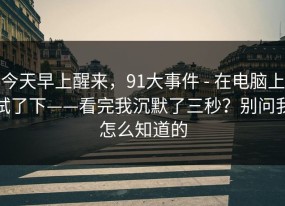 今天早上醒来，91大事件 - 在电脑上试了下——看完我沉默了三秒？别问我怎么知道的