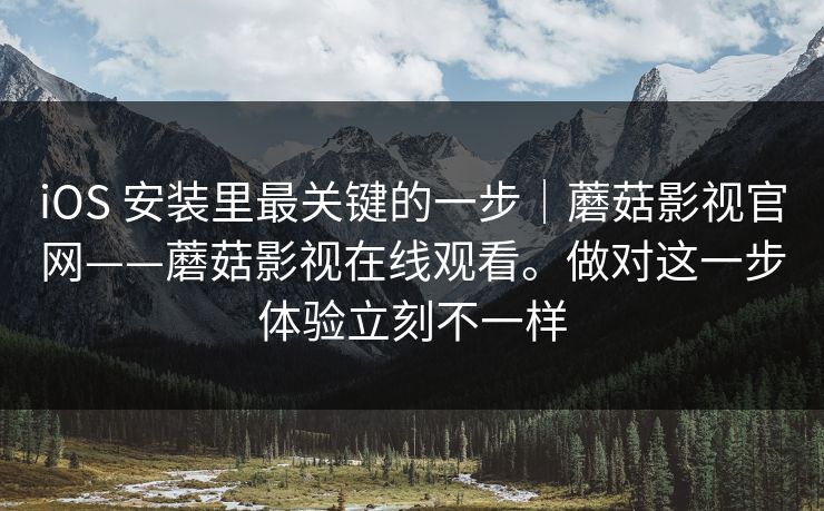 iOS 安装里最关键的一步|蘑菇影视官网——蘑菇影视在线观看。做对这一步体验立刻不一样 iOS 安装里最关键的一步|蘑菇影视官网——蘑菇影视在线观看。做对这一步体验立刻不一样